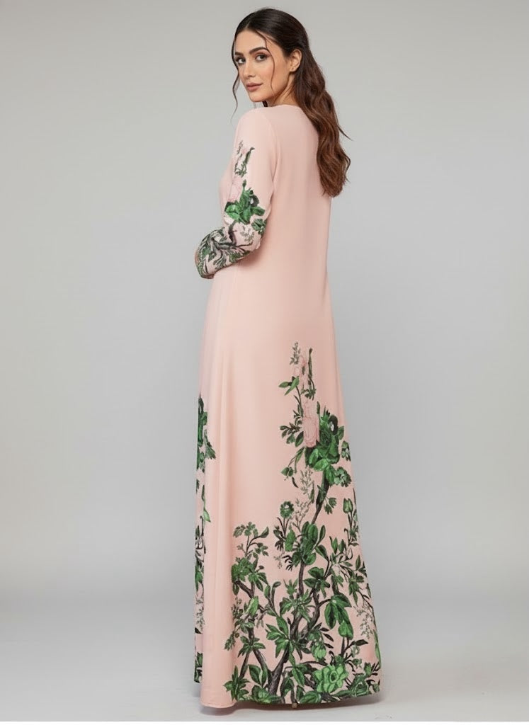 Maxi Abaya - Dress-Floral Print