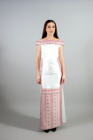 embroidery party dress - roza - white
