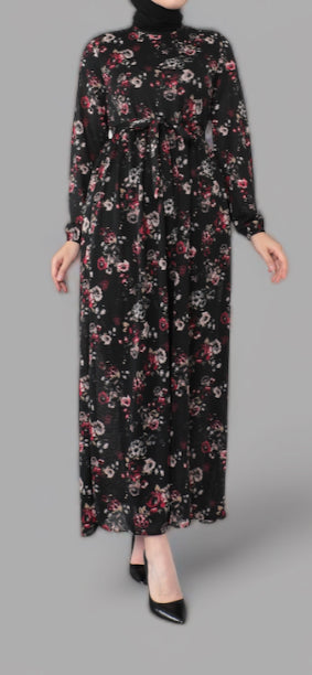 Modest dress - black - - drawn movements