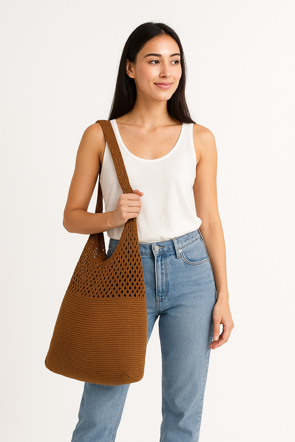 Bag for Women Lightweight Polyester Open-Top Shoulder