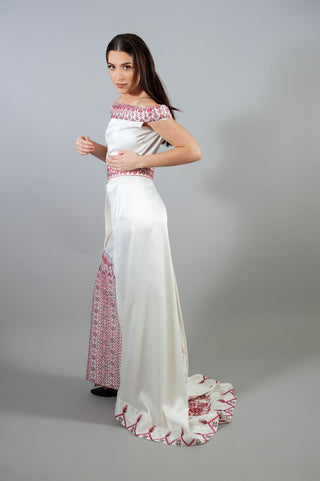 embroidery party dress - roza - white