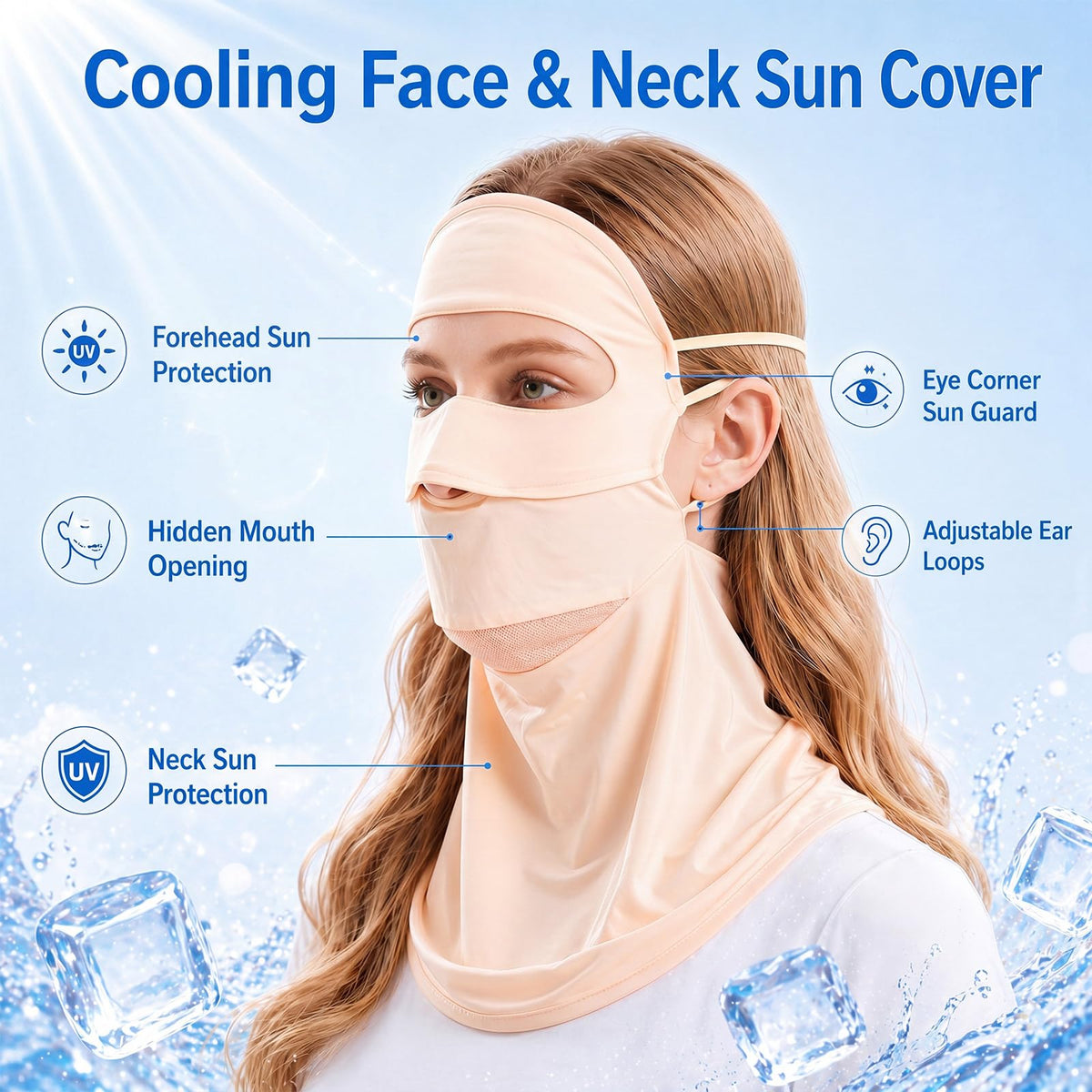 3 Pack Breathable Sun Protection Face Mask Women