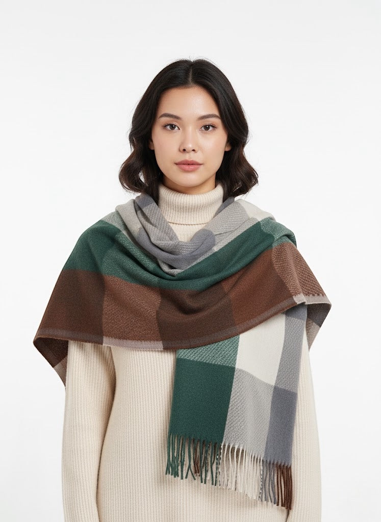 Women’s Warm Long Scarf for Winter – Dark Colors