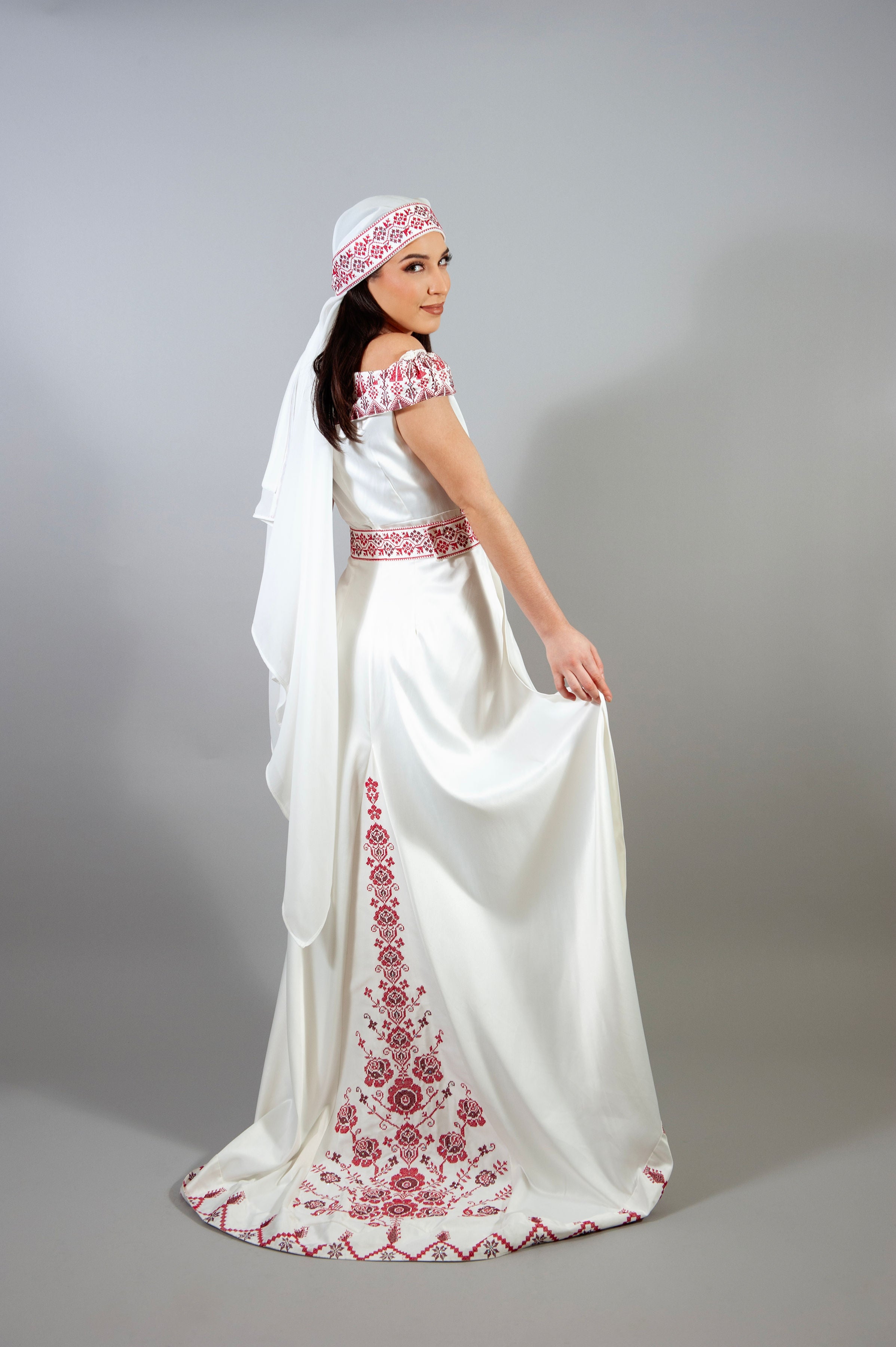 embroidery party dress - roza - white