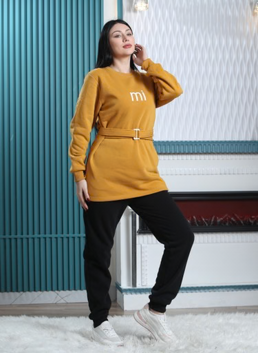 Cozy Velvet Set Belted Top & Trousers