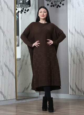 long-sleeved tunic-brown