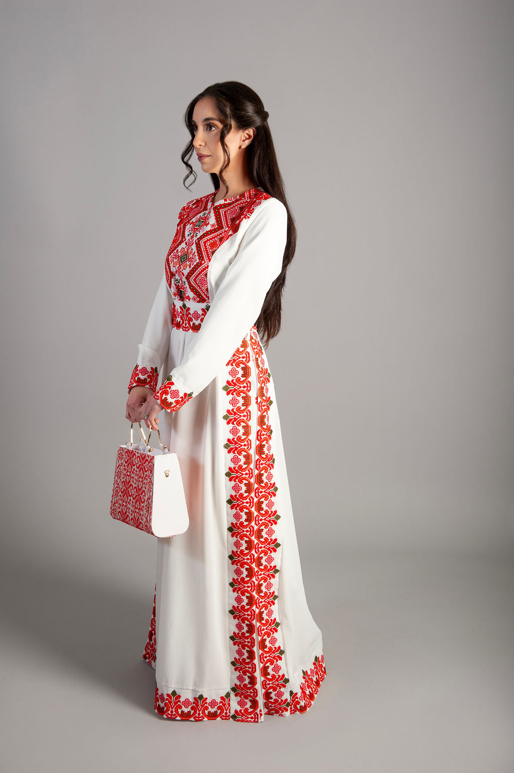 Floral embroidered dress -white dress