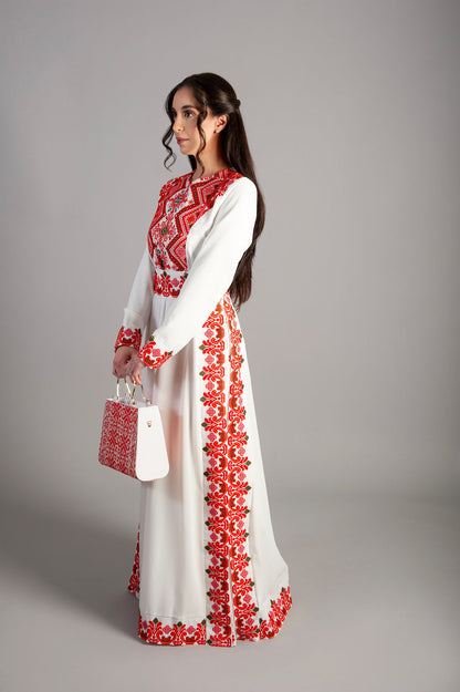 Floral embroidered dress -white dress