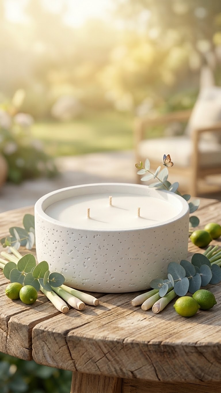 Essenza Outdoor Citronella Candles 2 Pack Lemongrass &amp; Eucalyptus