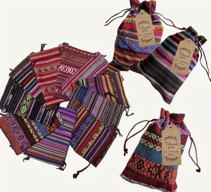 10-Piece Heritage Drawstring Gift Pouches with Matching 'Thank You' Stationery  Design for Birthdays, Weddings, and Holiday Party