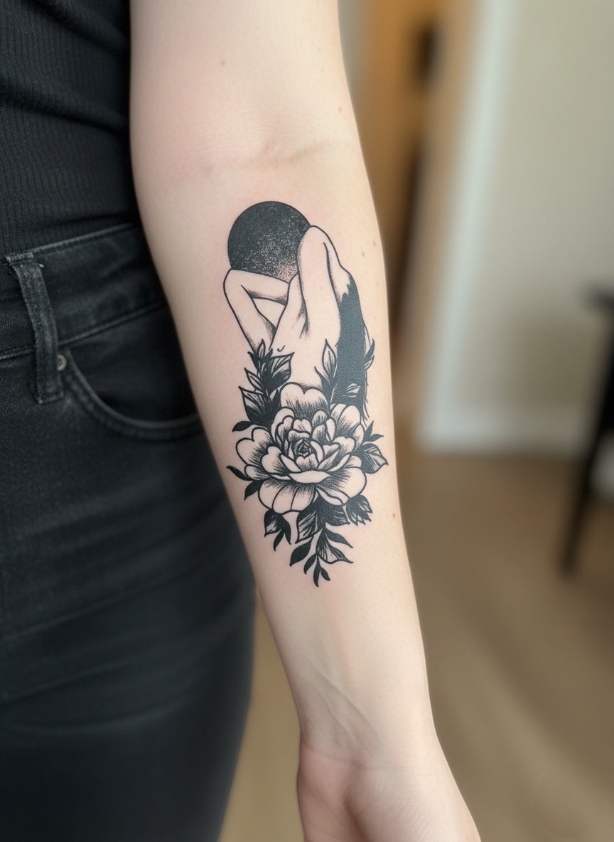 Temporary Tattoo Trace of Roses and Stars Tattoos Mimicking the Pulse of Beauty 8pcs