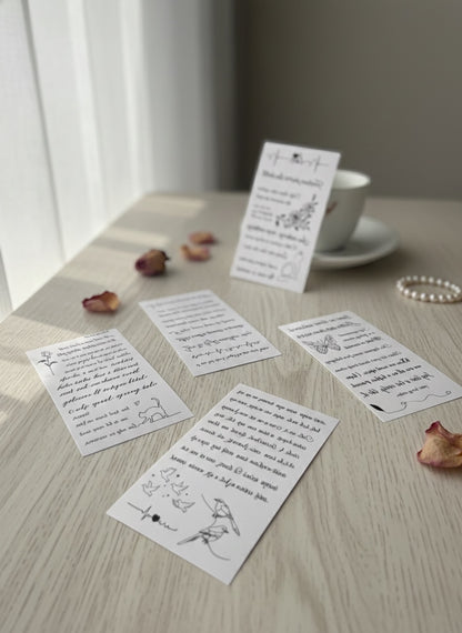 Temporary Tattoo Set 5 Sheets - for Fingers, Hands, neck