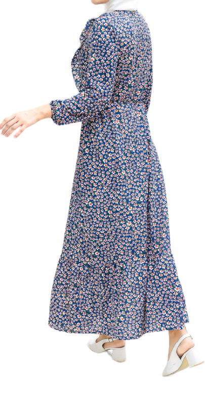 Patterned dress - blue