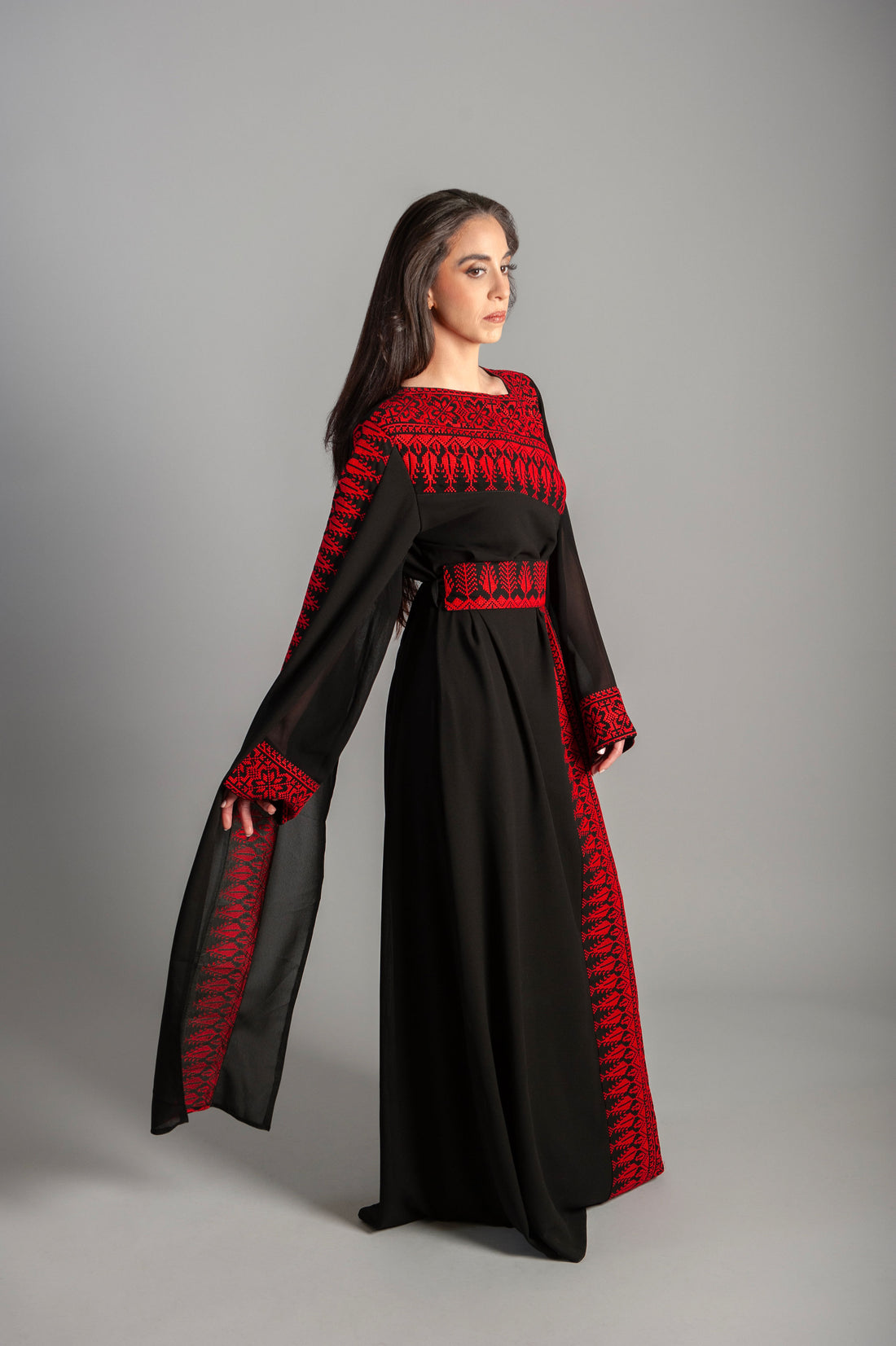 abaya dress intricate embellishments, a gracefully wrapped waist belt, and a long sleeve for added refinement Thobe For All Occasions Holidays &amp; Celebrations