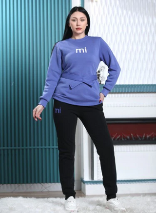 Cozy Velvet Set Belted Top & Trousers