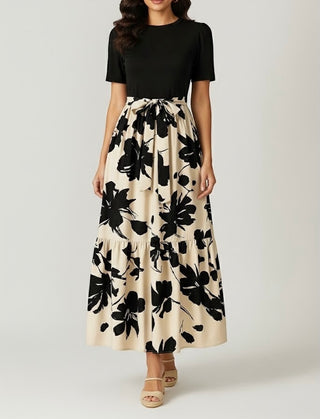 Black & Bloom Maxi Dress- Women Dress