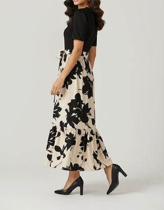 Black & Bloom Maxi Dress- Women Dress