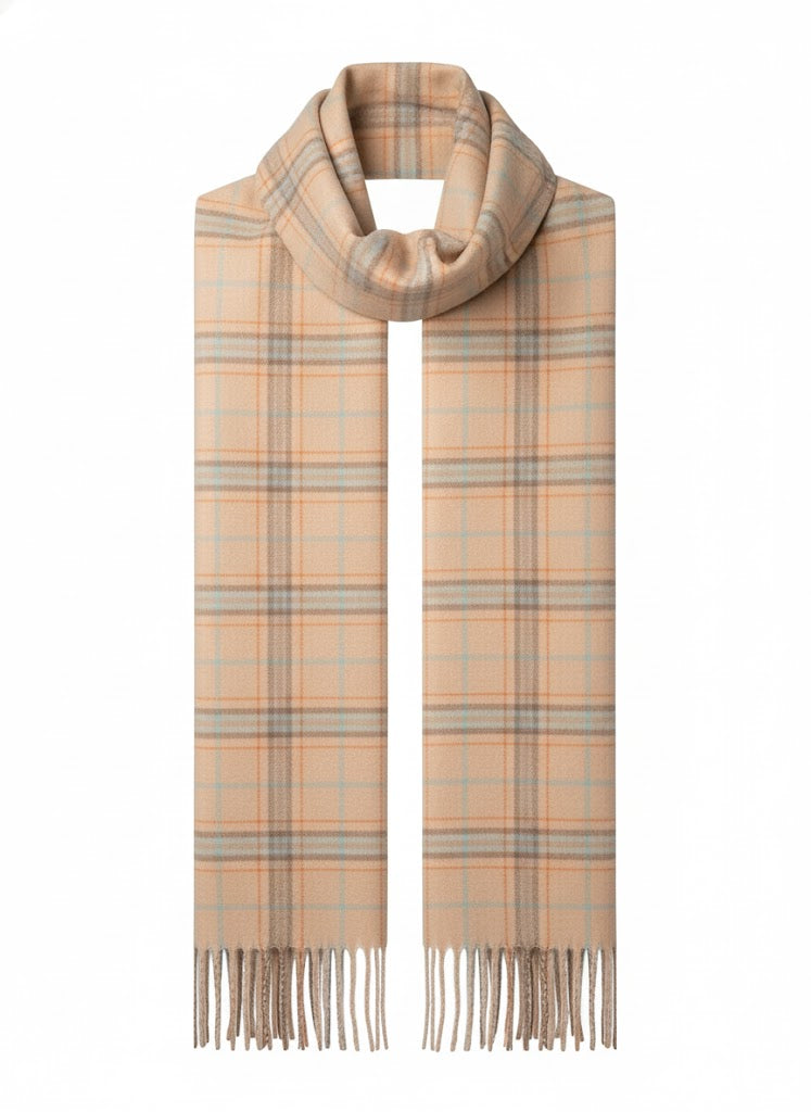 soft Scarf-brown-classic fringed