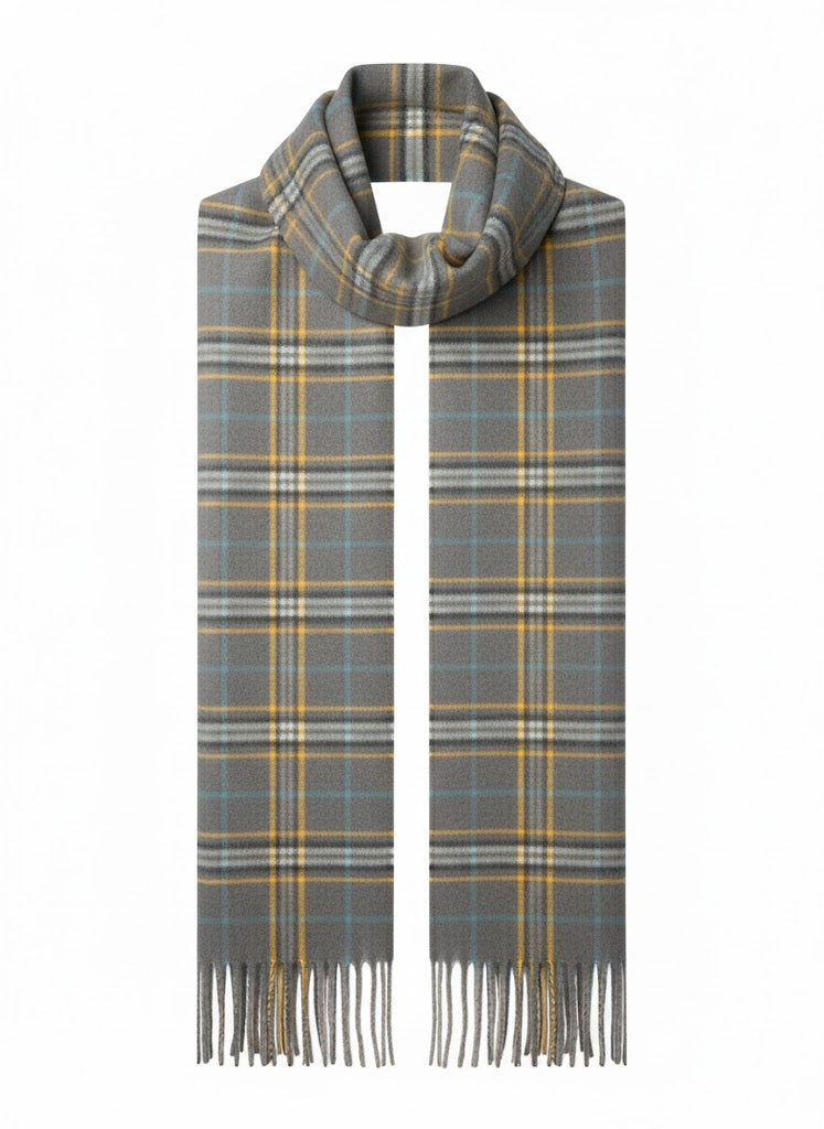 scarf warm- softness-gray stripes