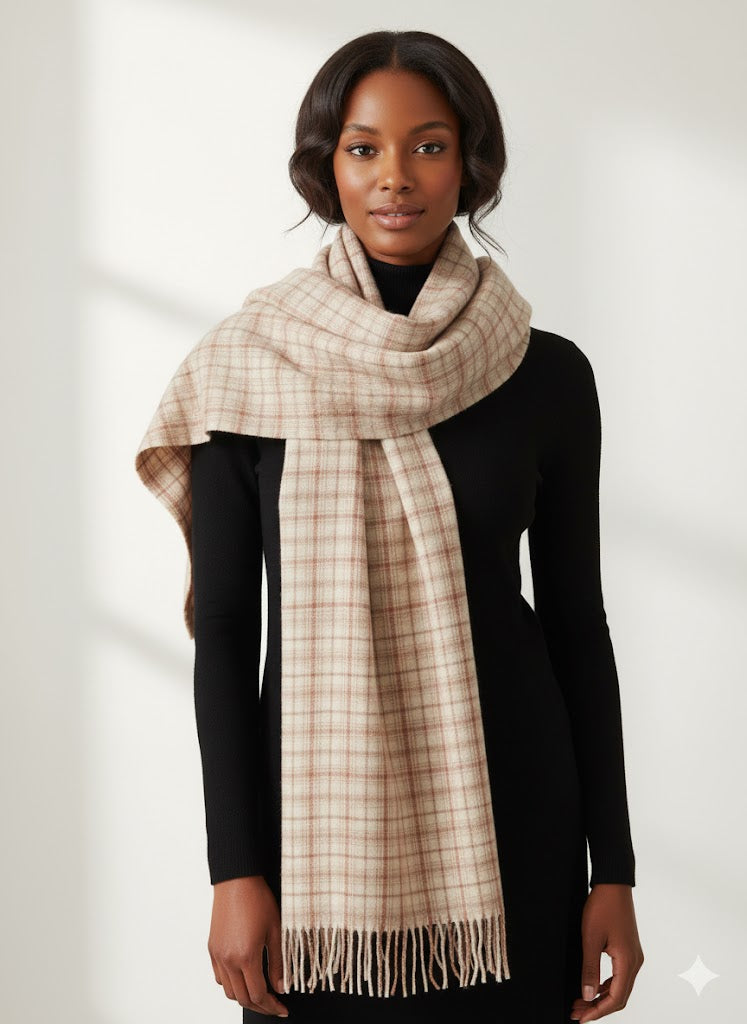 Winter Scarf - Striped Brown