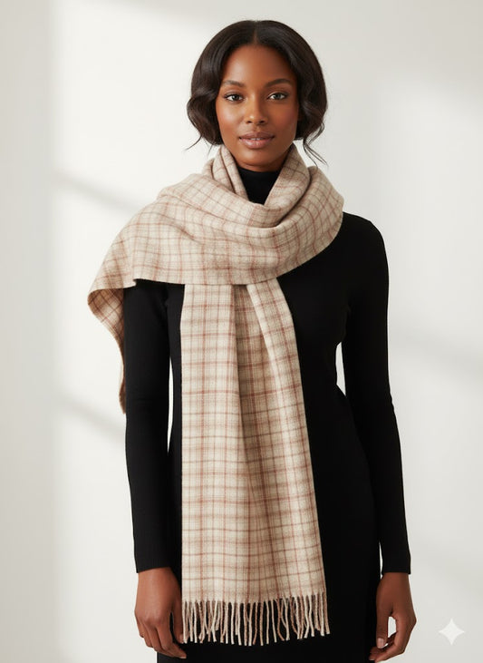 Winter Scarf - Striped Brown
