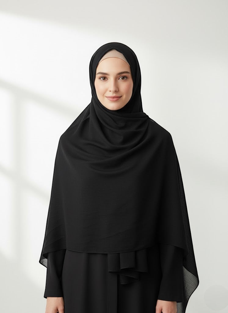Hijab-shawl Chiffon Wrap-black