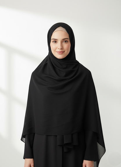 Hijab-shawl Chiffon Wrap-black