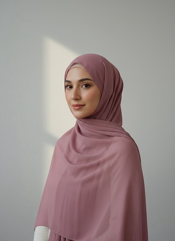 Deep Berry Solid Hijab shawl