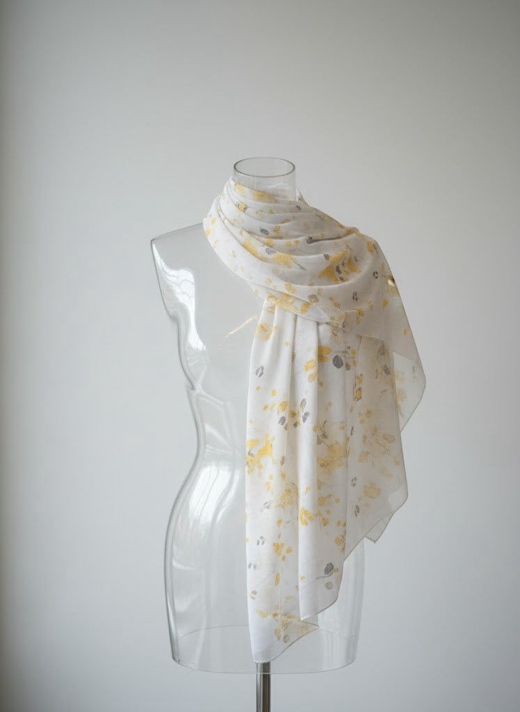 chiffon shawl - hijab - scattered floral pattern