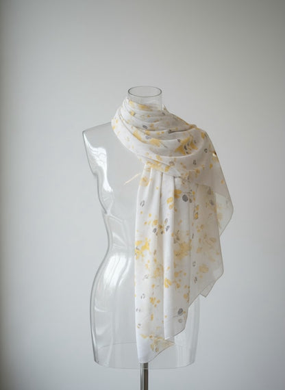 chiffon shawl - hijab - scattered floral pattern