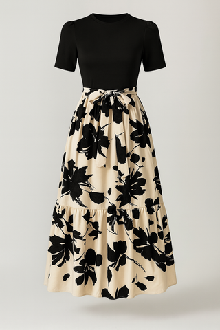 Black & Bloom Maxi Dress- Women Dress