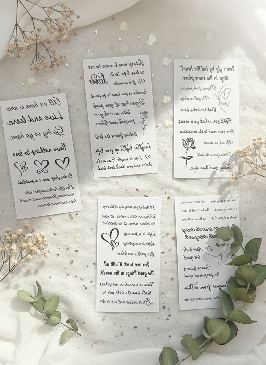 5Sheets Temporary Tattoo Set - for Fingers, Hands, neck, party’s
