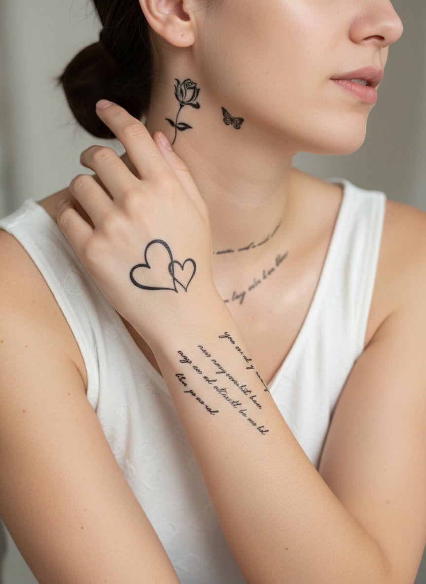 5Sheets Temporary Tattoo Set - for Fingers, Hands, neck, party’s