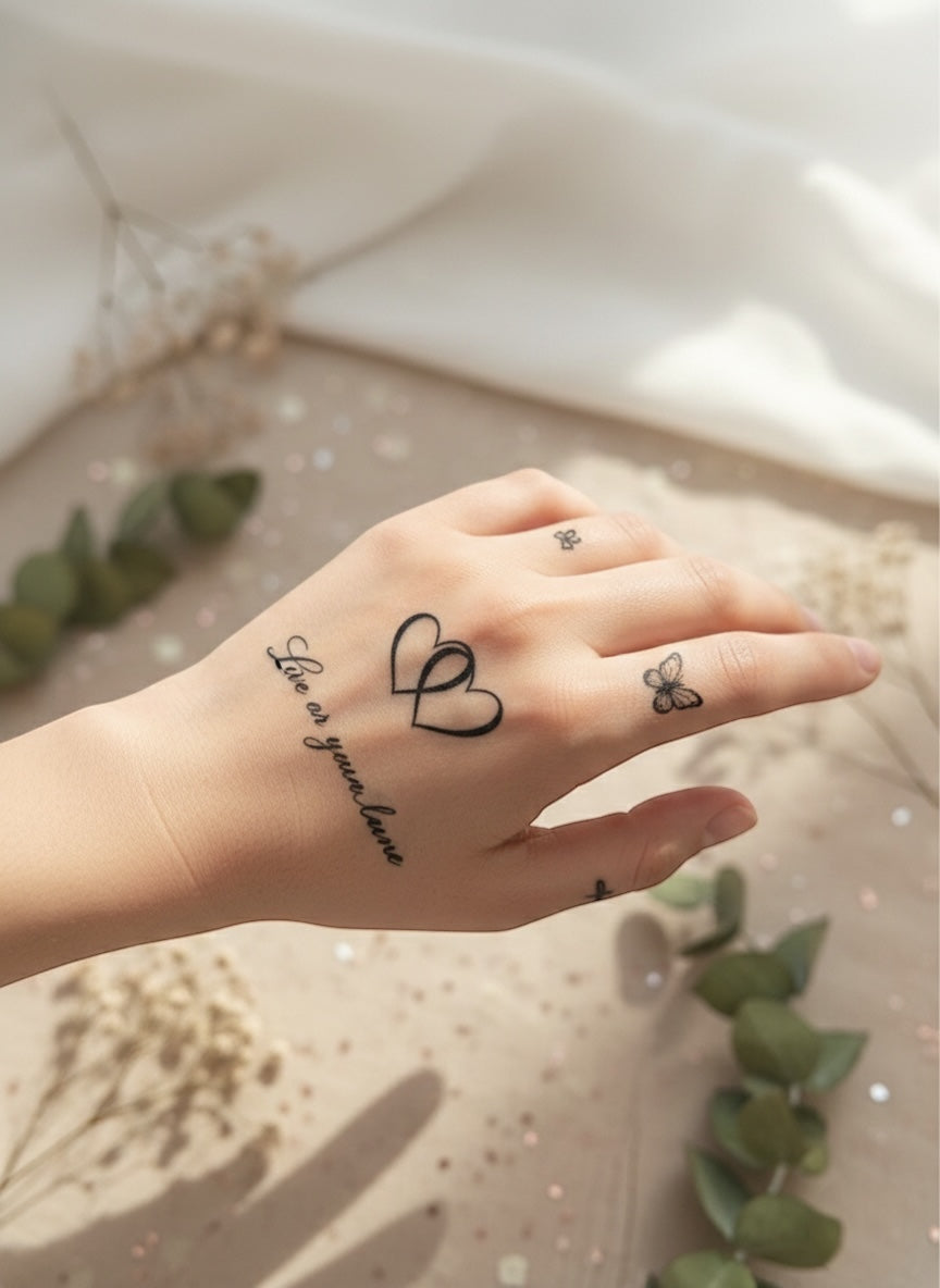 5Sheets Temporary Tattoo Set - for Fingers, Hands, neck, party’s