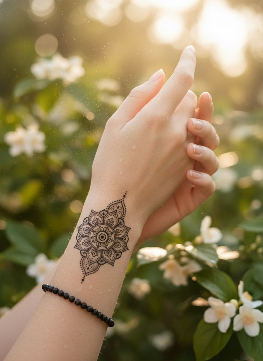 Henna Collection - Temporary Tattoo 10-Piece Traditional Henna-Inspired Patterns With Modern Artistry