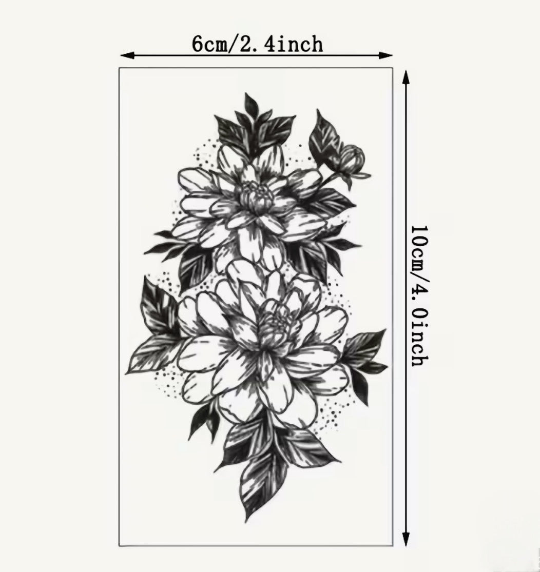 Temporary Tattoo Trace of Roses and Stars Tattoos Mimicking the Pulse of Beauty 8pcs