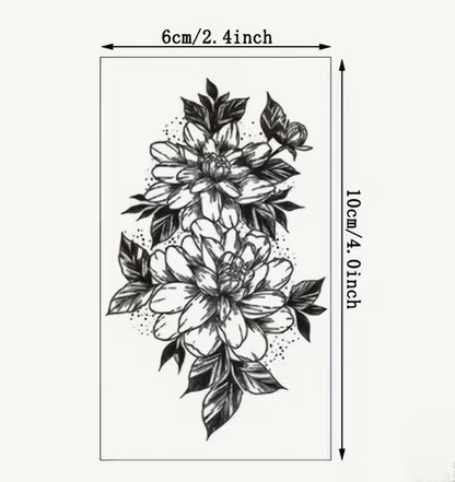 Temporary Tattoo Trace of Roses and Stars Tattoos Mimicking the Pulse of Beauty 8pcs