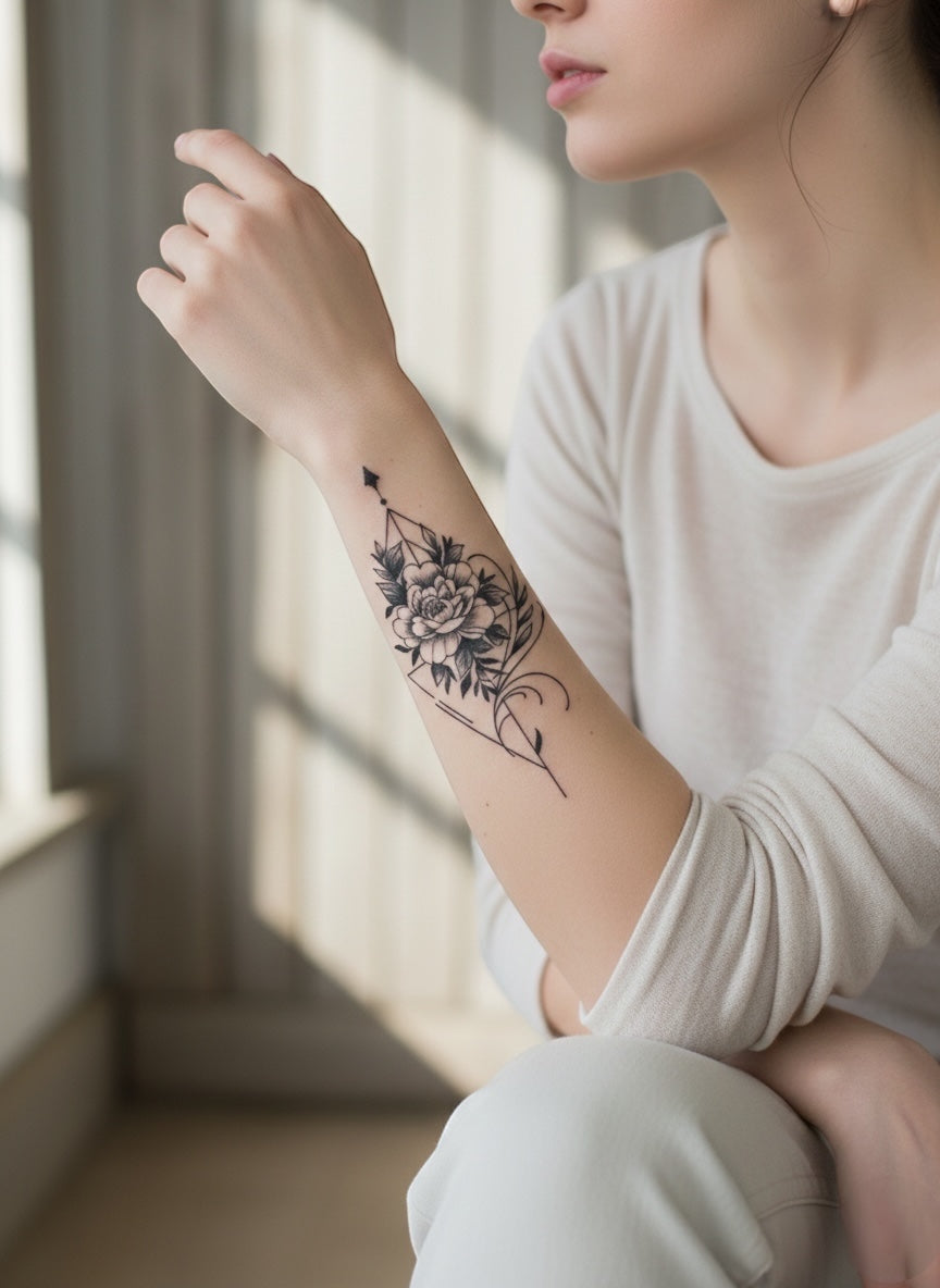 8pcs Temporary Tattoo Floral Whispers &amp; Wild Shadows Collection
