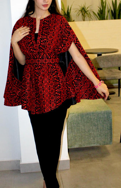 Embroidered jacket open sleeves
